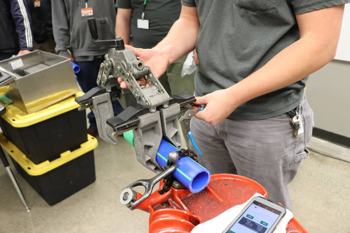 Plumbing students received hands on training as part of their certification in Aquatherm 