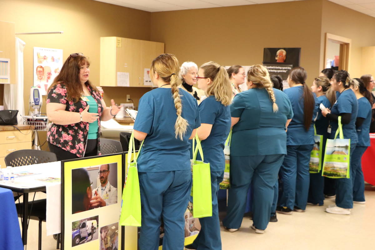 Medical Assistant students network with employers at the Employer Expo, which expanded to their medical building this year.